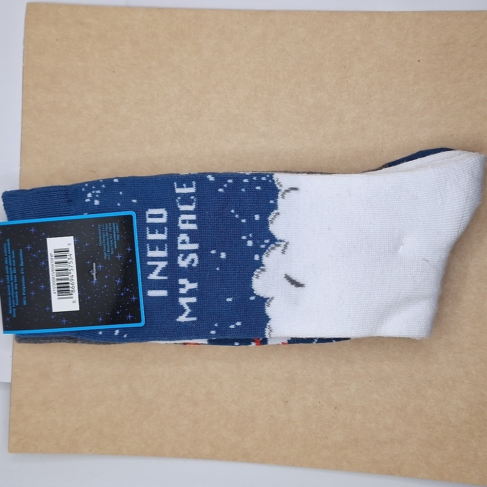 Nasa crew socks I need my space 2 pair